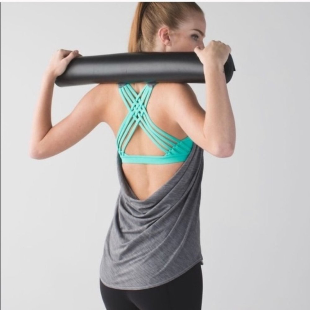 Lululemon Free To Be Wild Grey & Aqua Tank